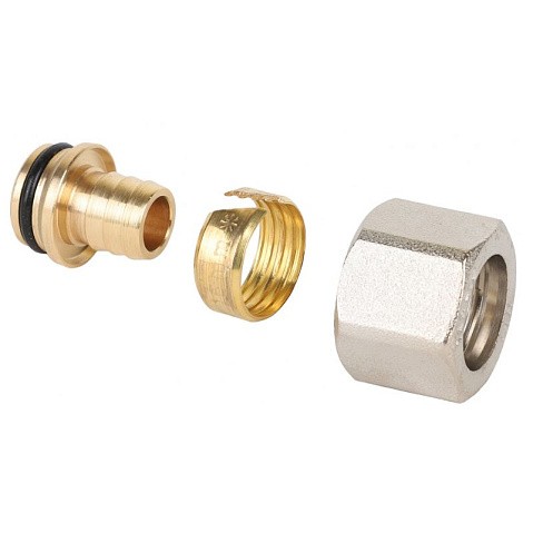 Евроконус латунный для PEX и МП-труб 16х2,0-1/2''обжимной c накидной гайкой MVI MC.410.04 купить в Самаре | "Проконсим"