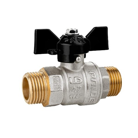 Краны латунные шаровые DN 15-25 PN 40 никелированные бабочка штуцер-штуцер LD Pride 47.304 купить в Самаре | "Проконсим"