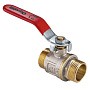 Кран латунный шаровой MVI AquaHit BV.316.04 DN 25 PN 25 рычаг штуцер-штуцер полнопроходной никелированный