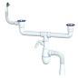 сифон для двойной мойки Unicorn В741V, 40х50 гибкий отвод, 1 1/2'' х40 с отводом для стиральной машины, круглый перелив купить в Самаре | "Проконсим"