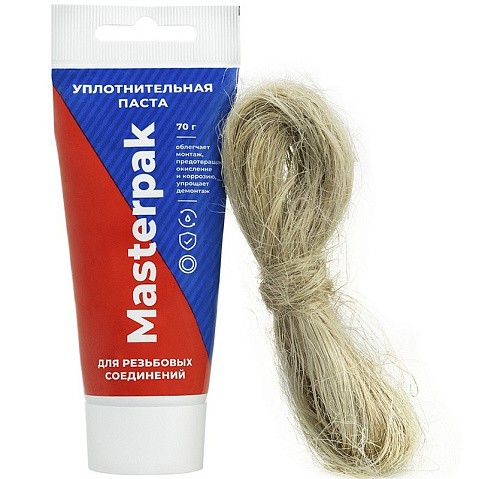 Набор уплотнительный паста +лён для воды, пара 70гр+14гр Masterpak купить в Самаре | "Проконсим"
