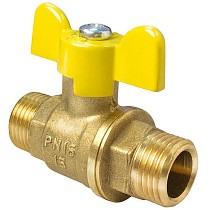 Краны латунные шаровые газовые 11Б27фтМ DN 15-20 PN 40 бабочка штуцер-штуцер Valfex.279.LB3 купить в Самаре | "Проконсим"
