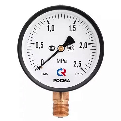 Мановакуумметр Росма ТМВ-510Р.05 общетехнический, 100мм, -0.1-0.5МПа, резьба G1/2'', с электронной приставкой тип V, радиальный, класс точности 1,5 купить в Самаре | "Проконсим"
