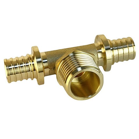 Тройник латунный для PEX труб 20-1/2''-20 PN 16 S-2,8мм под надвижную гильзу Valfex VF.433.AF купить в Самаре | "Проконсим"