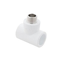 Тройники ПП DN 20-40 PN 25 комбинированные с наружной резьбой белые PlasticPro купить в Самаре | "Проконсим"