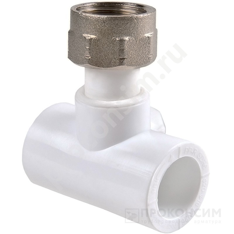 Цена по запросу.  . Тройник ПП с накидной гайкой 25-3/4'' PN 25 белый РВК 20905 (930659269) со склада Проконсим в Самаре
