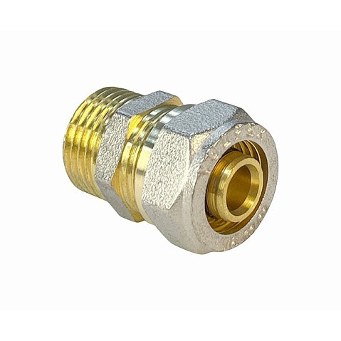 Муфты латунные для PEX труб DN 16-32 PN 10 обжимные никелированные с наружной резьбой Valfex VF.301.N купить в Самаре | "Проконсим" Муфты латунные для PEX труб DN 16-32 PN 10 обжимные никелированные с наружной резьбой Valfex VF.301.N купить в Самаре | "Проконсим"