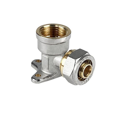 Угольник латунный для PEX труб 20-1/2'' PN 10 обжимной никелированный Valfex VF.354.N  купить в Самаре | "Проконсим"