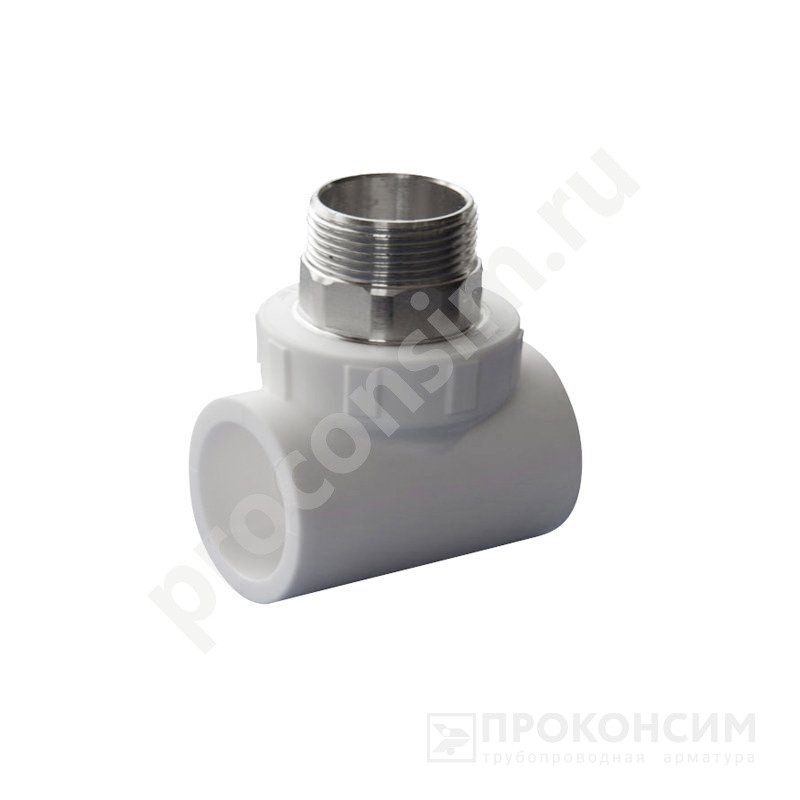 Цена по запросу.  Товар больше не поставляется. Тройник ПП 32-1/2'' с наружной резьбой белый Политэк 9510003212к (251412308) со склада Проконсим в Самаре