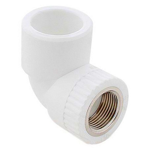 Угольник комбинированный ПП 20-1/2'' PN 25 с внутренней резьбой белый РТП 10790 купить в Самаре | "Проконсим"
