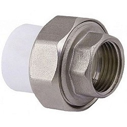 Акция! Муфта комбинированная ПП 40-1 1/4'' PN 25 разъёмная с внутренней резьбой белая PlasticPro  (251240412) со склада Проконсим в Самаре
