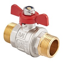 Краны латунные шаровые DN 15-25 PN 40 никелированные бабочка штуцер-штуцер MVI BV.515 купить в Самаре | "Проконсим"